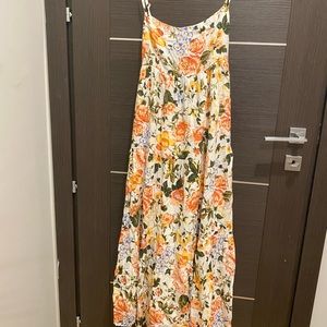 Faithfull the Brand maxi dress with tie back in floral print, size XS